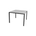 Boxhill's Pure lava grey aluminum outdoor square dining table with light grey table top on white background