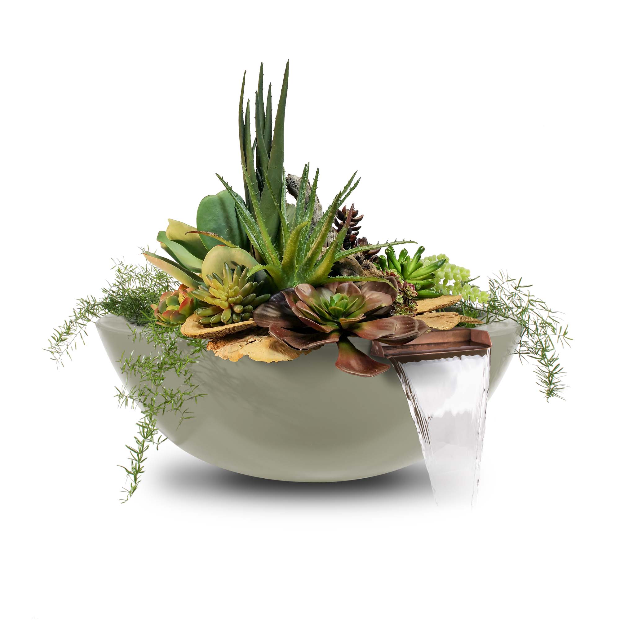 concrete bowl with succulents Sedona Planter & Water Concrete Bowl