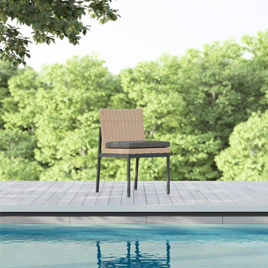 Terra Outdoor Dining Side Chair solo image beside the pool