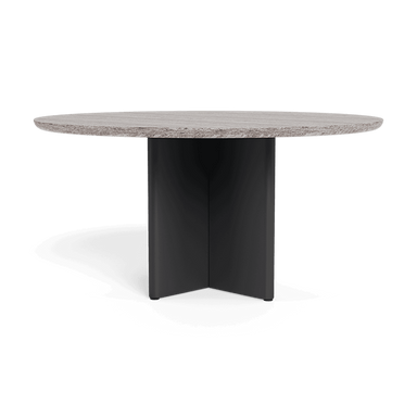 VICTORIA STONE ROUND DINING TABLE 60"-Aluminum Asteroid Frame