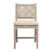 Chair with woven backrest and cushion on a white background