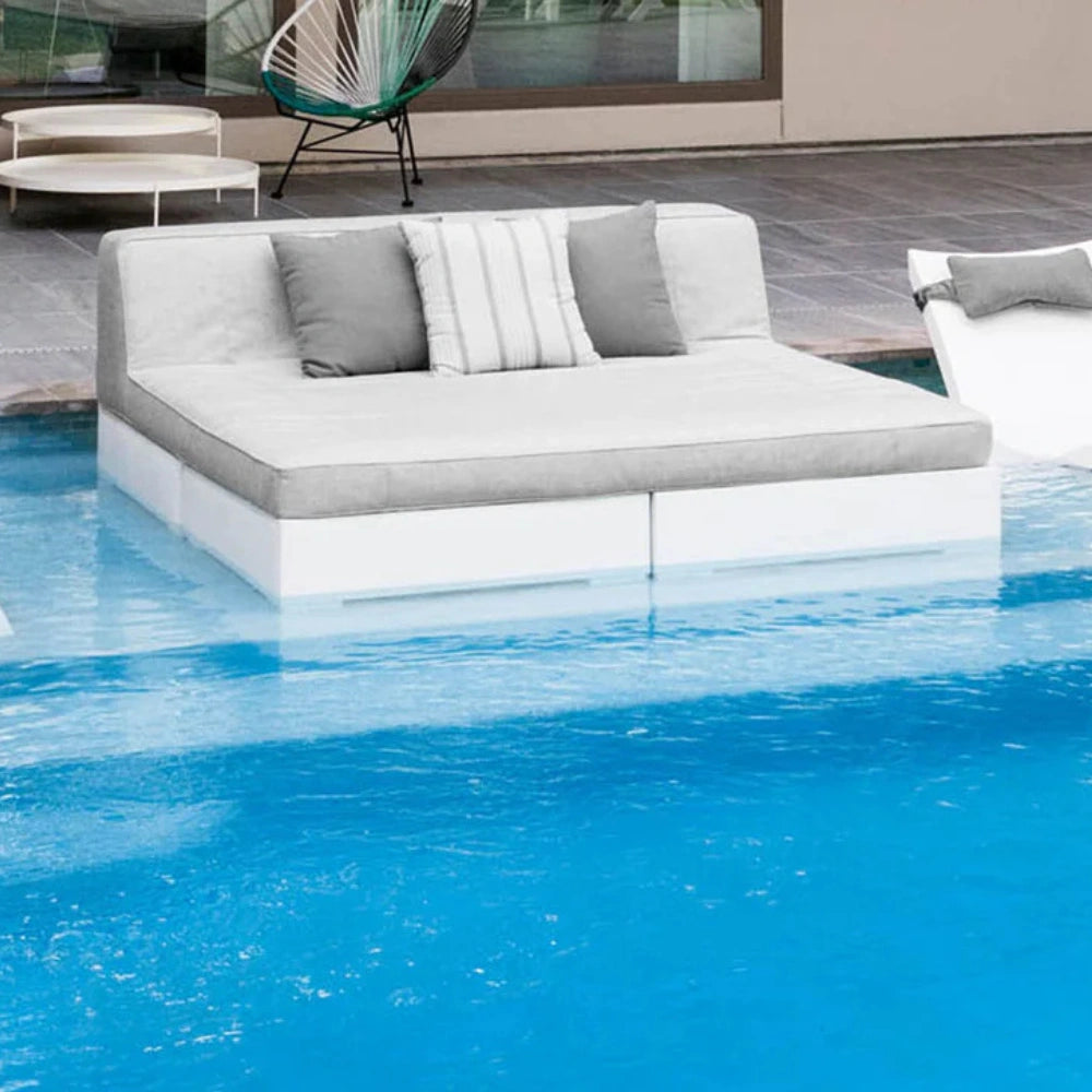 Ledge Lounger Affinity Square In-Pool Sunbed w/ Backrest Cushion