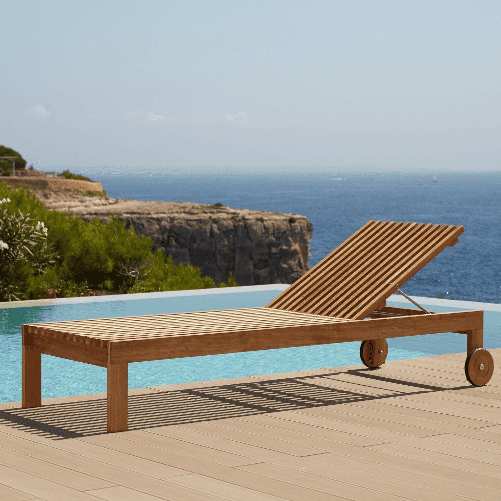 Boxhill's Amaze Chaise Lounge lifestyle image beside the pool