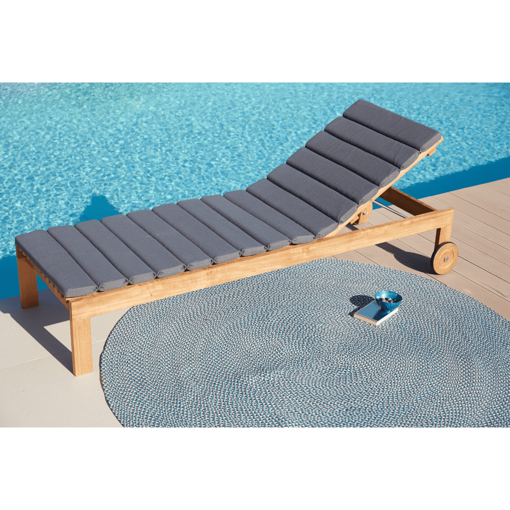 Boxhill's Amaze Sunbed Lounge Cushion lifestyle image beside the pool
