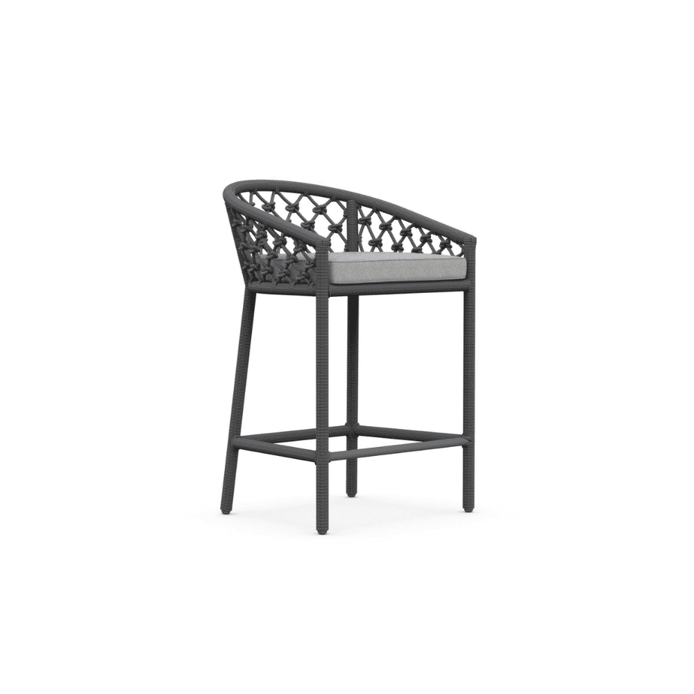 Boxhill's Amelia Outdoor Counter Stool Ash front side view in white background