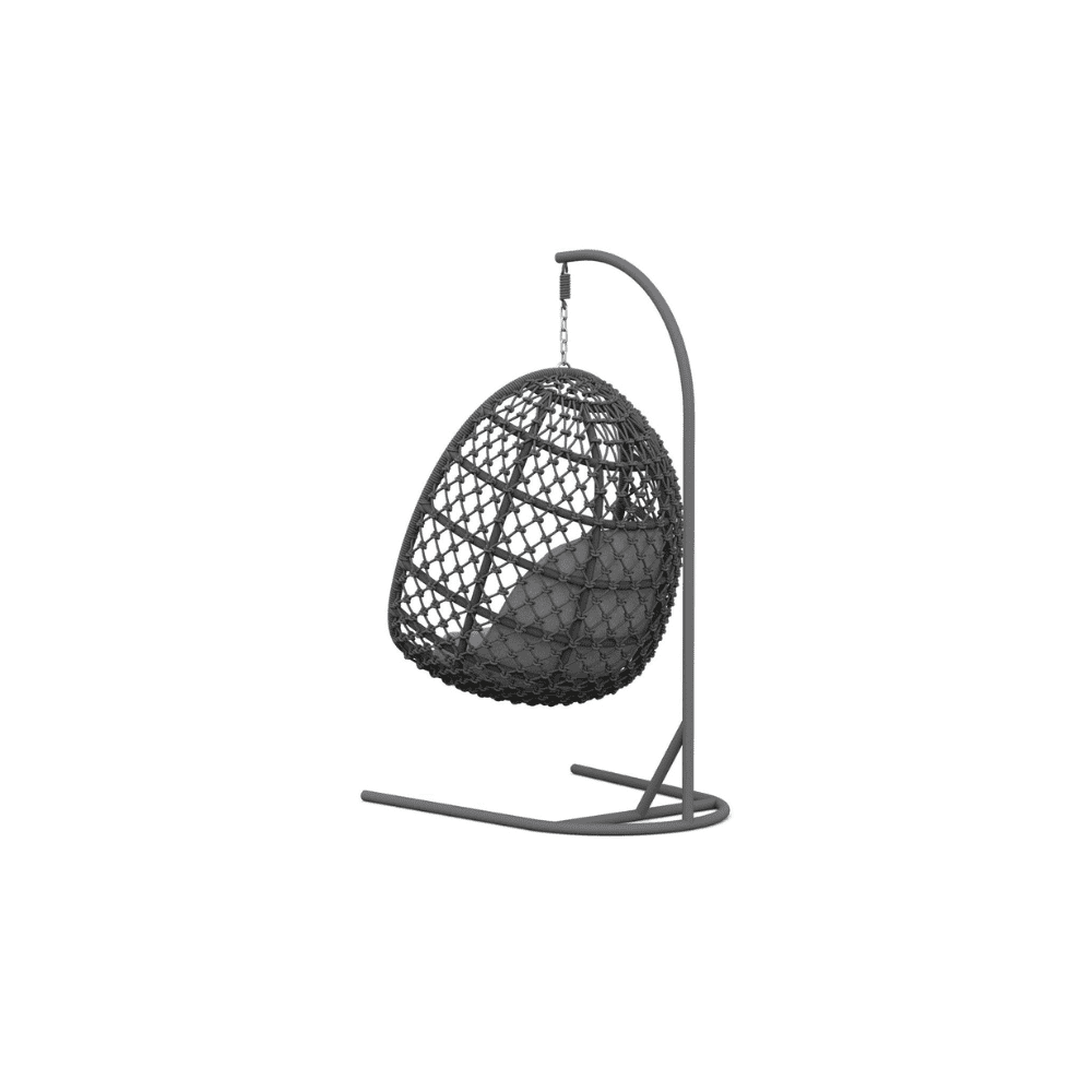 Boxhill's Amelia Outdoor Hanging Chair Ash back side view in white background