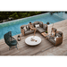 Boxhill's Arch 2-Seater Outdoor Sofa | High Arm/Back lifestyle image beside the pool with man and woman sitting down