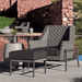 Boxhill's Avalon Outdoor Club Chair lifestyle with Avalon Ottoman and Durban Side Table