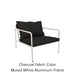 Charcoal Fabric + Muted White Aluminum Frame