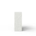 Side-view of white speckled concrete outdoor console side table on a plain white background