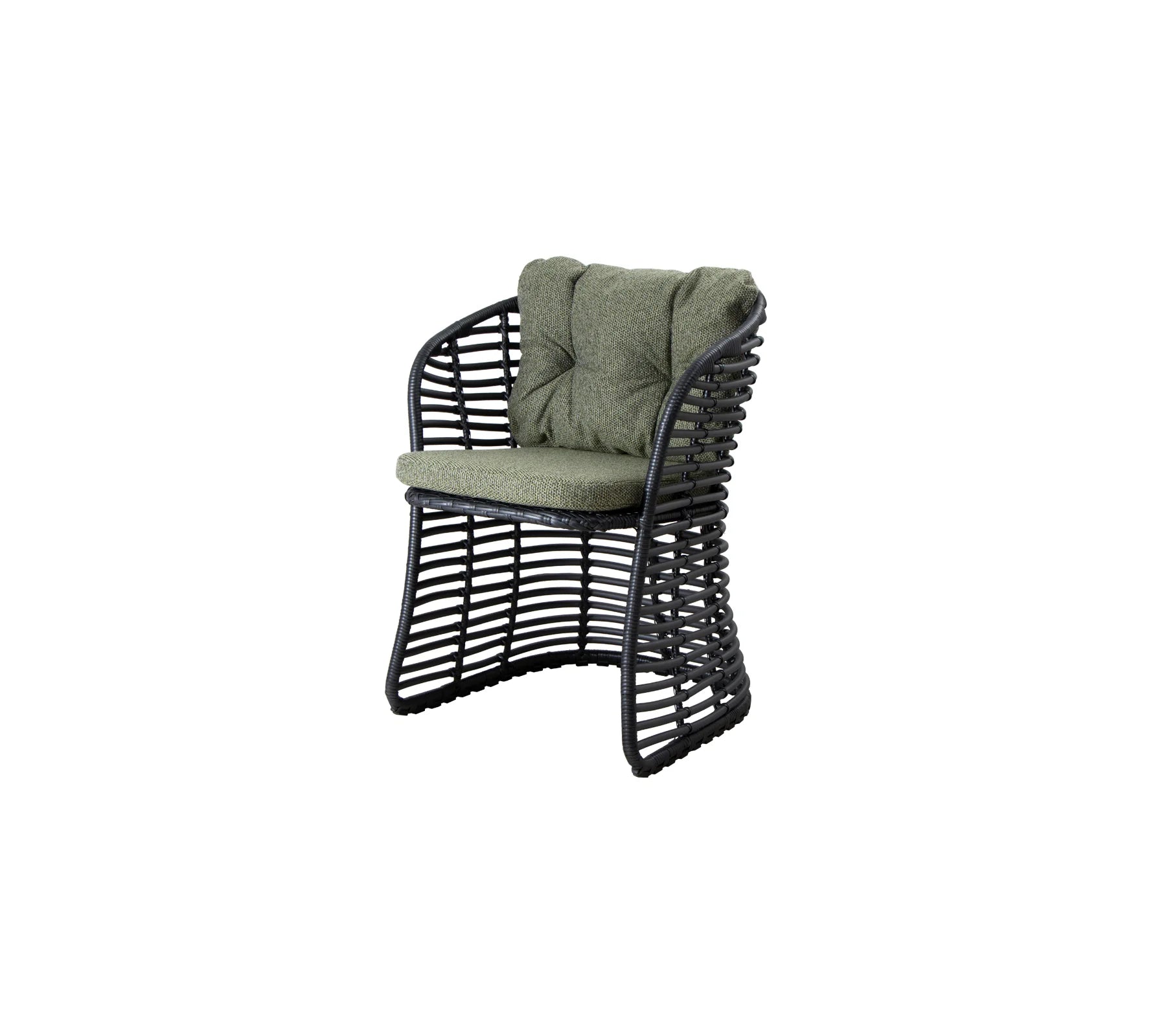 Boxhill's Basket Outdoor Dining Chair Graphite with Dark Green Cushion