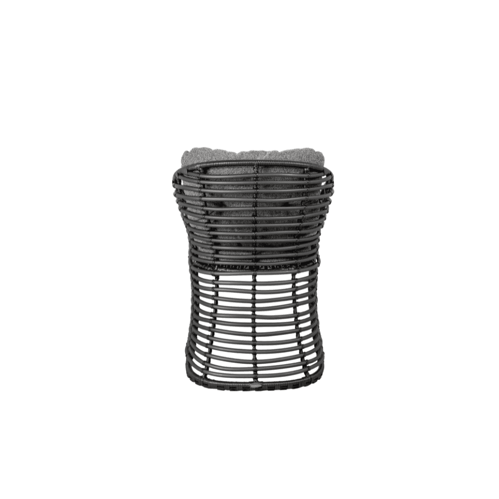 Boxhill's Basket Outdoor Dining Chair Graphite back view in white background