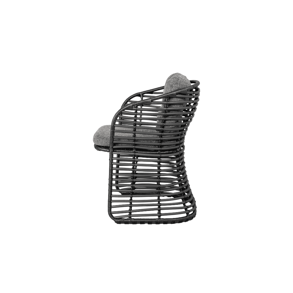 Boxhill's Basket Outdoor Dining Chair Graphite side view in white background