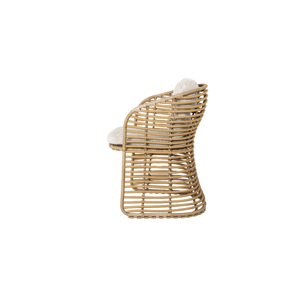 Boxhill's Basket Outdoor Dining Chair Natural side view in white background