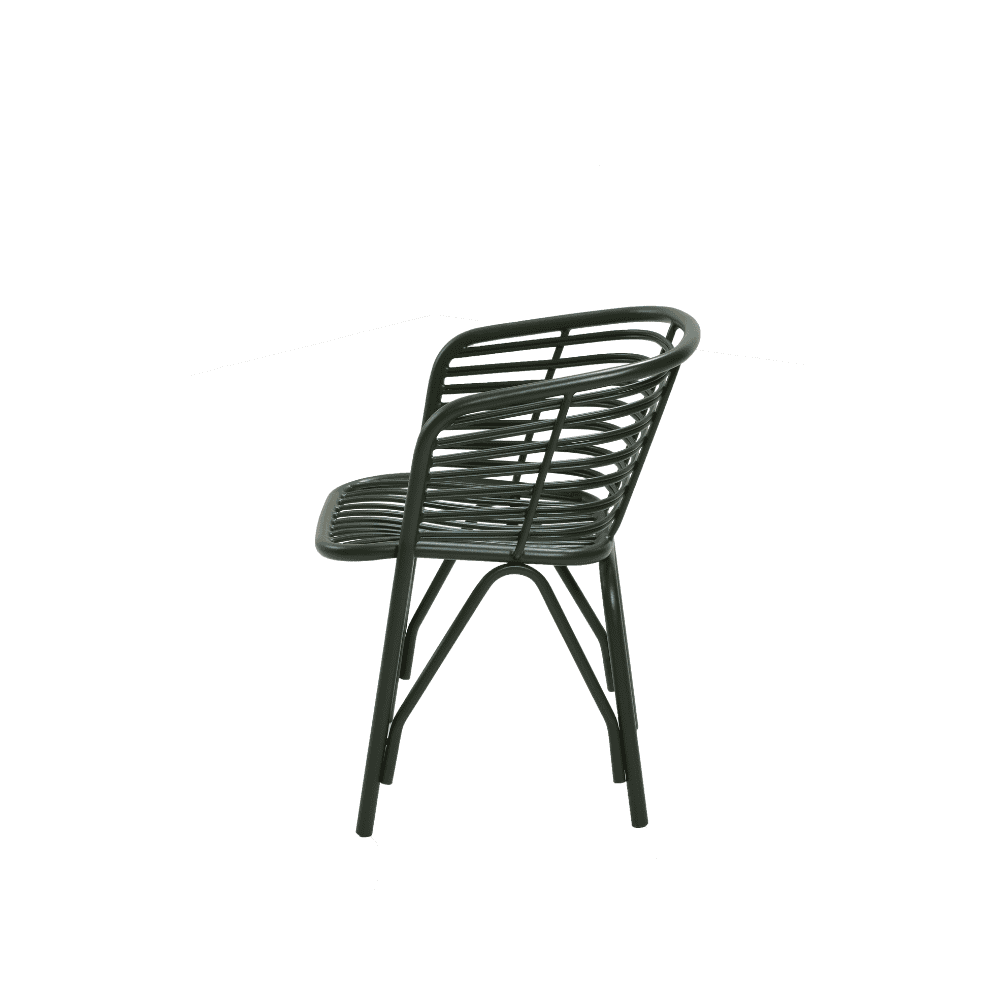 Boxhill's Blend Armchair Outdoor Dark Green side view in white background