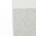 Close-up of a white speckled concrete end table on a white background