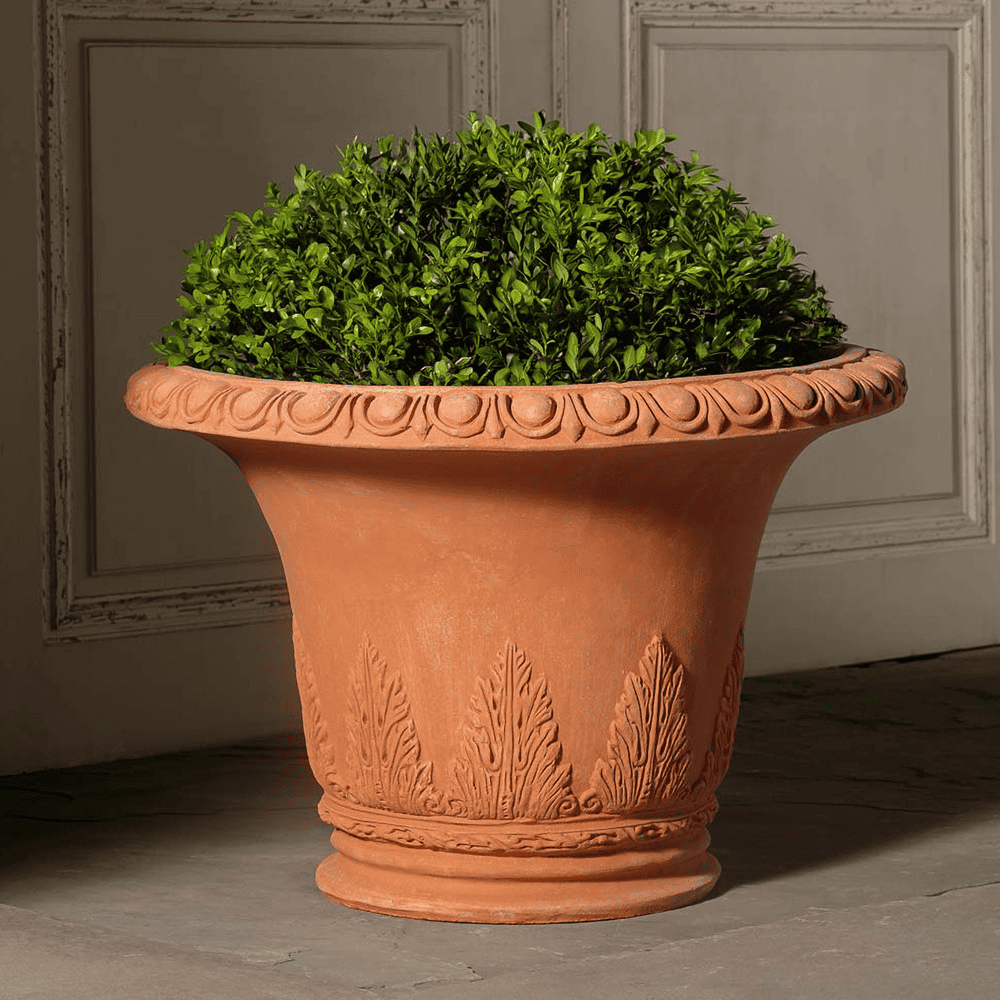 terracotta plant pot ashtray Acanthus Leaf Planter | Handmade Terra Cotta