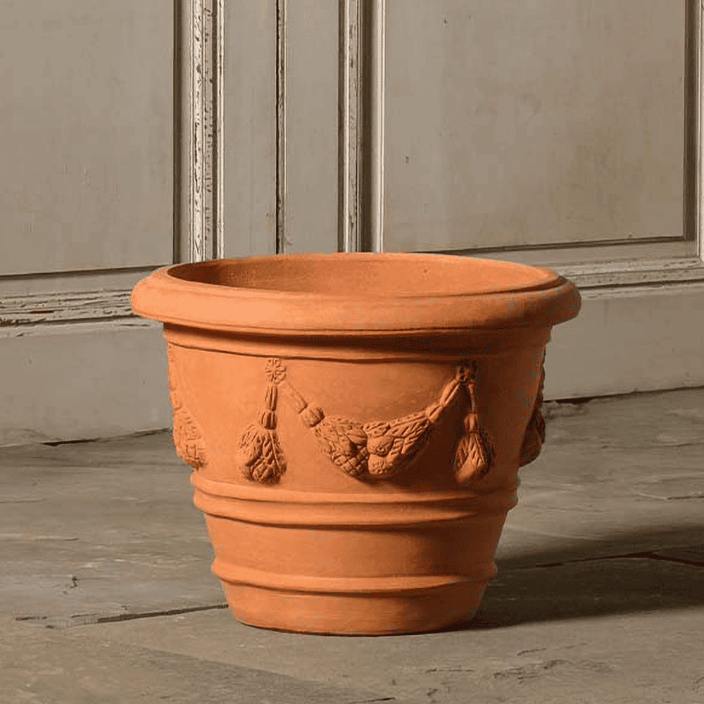 Italian Terracotta Garland Vase