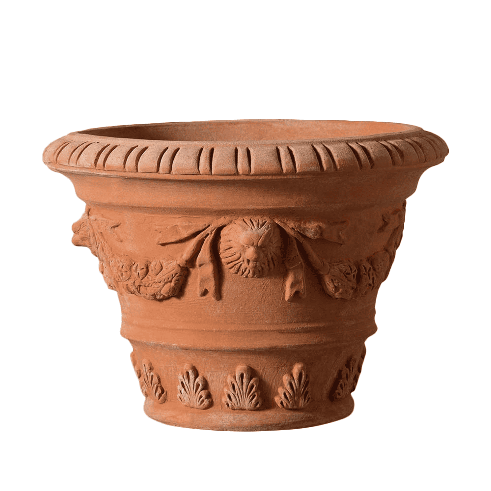 lion head planter pot Italian Terracotta Lion's Head Pot