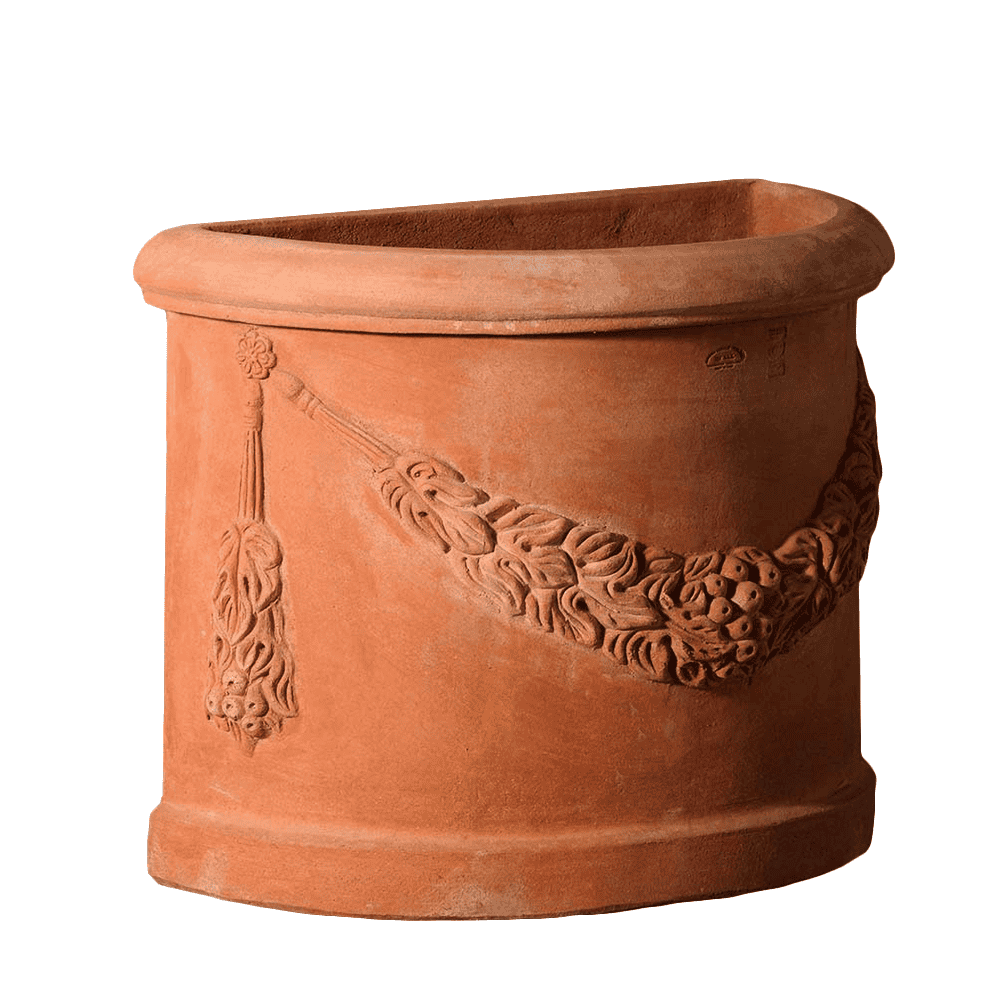semi circle pot planter Semicircle Wall Planter | Handmade Terra Cotta