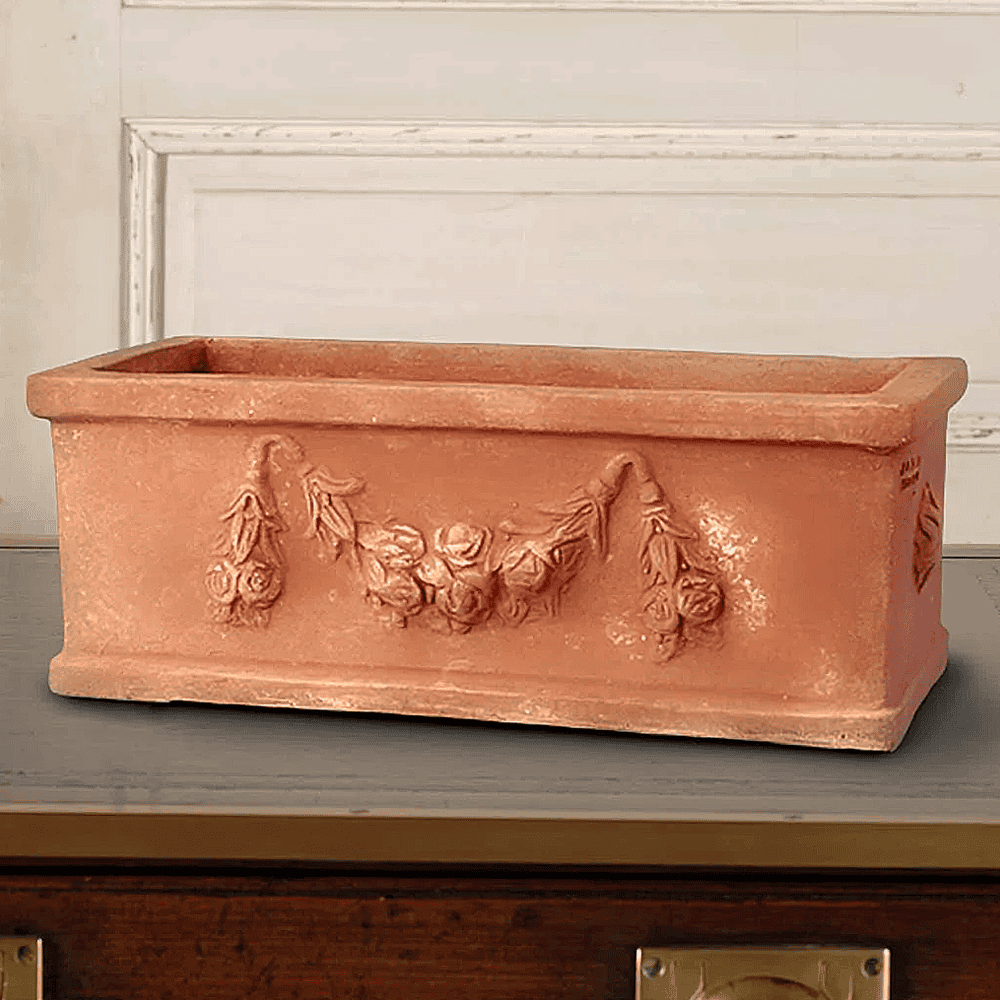 Italian Terracotta Small Garland Flower Box