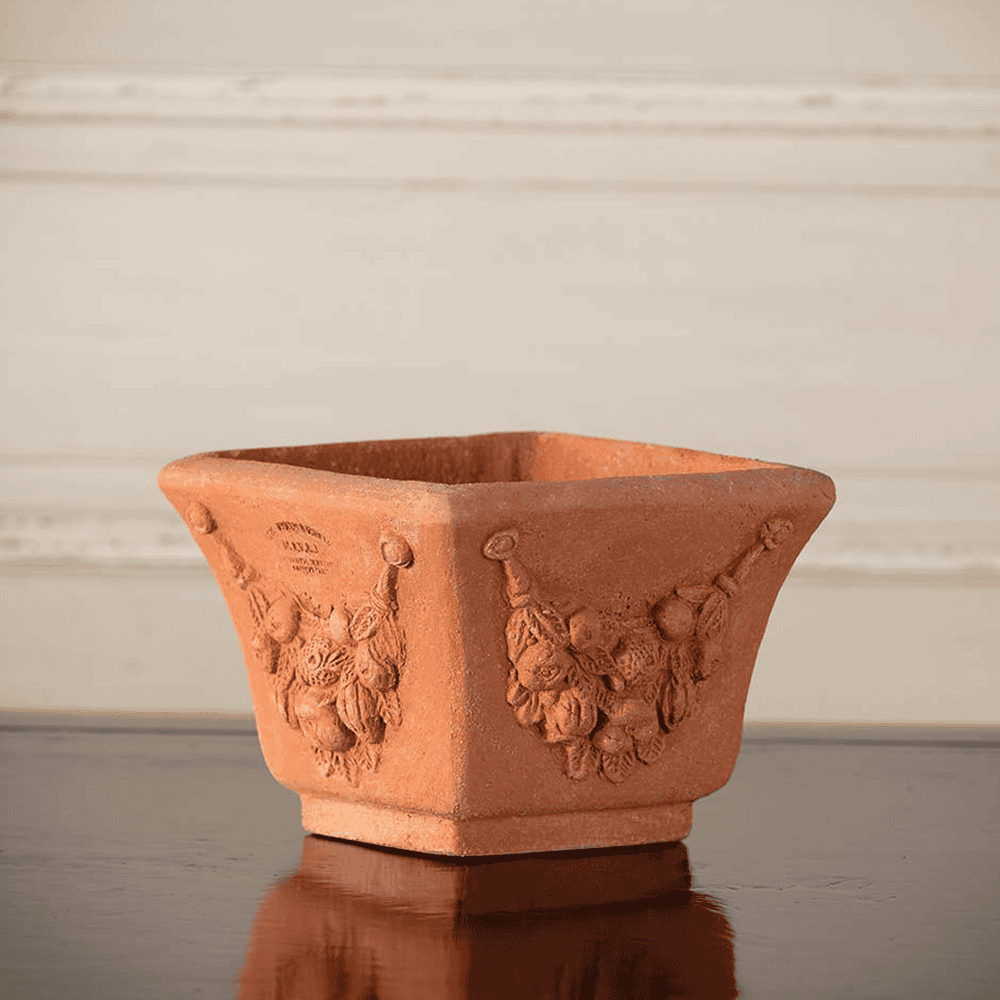 small square terracotta plant pots Italian Terracotta Small Square Garland