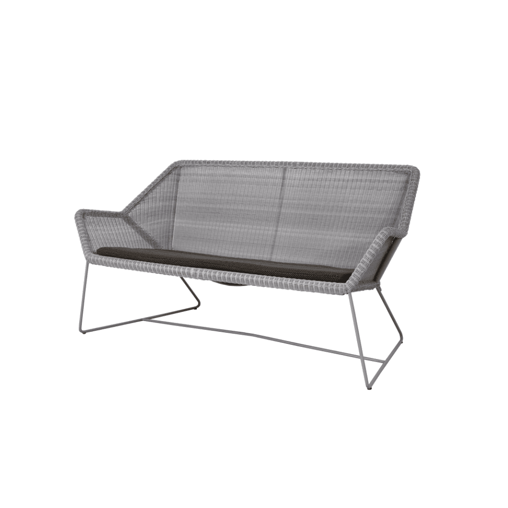 Boxhill's Breeze 2-Seater Outdoor Garden Sofa Light Grey with Dark Grey Cushion