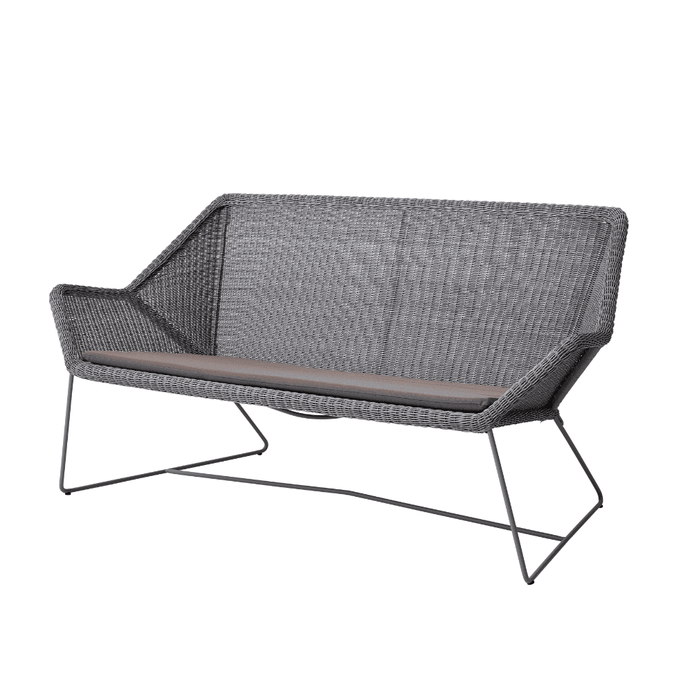 Boxhill's Breeze 2-Seater Outdoor Garden Sofa Light Grey with Taupe Cushion