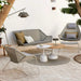 Boxhill's Breeze 2-Seater Outdoor Garden Sofa White Grey lifestyle image in the garden