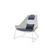 Boxhill's Breeze Highback Outdoor Chair White Grey with Blue Cushion