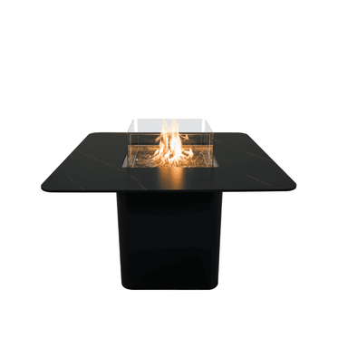 Brugge Marble Porcelain Outdoor Dining Table Fire Table with fire