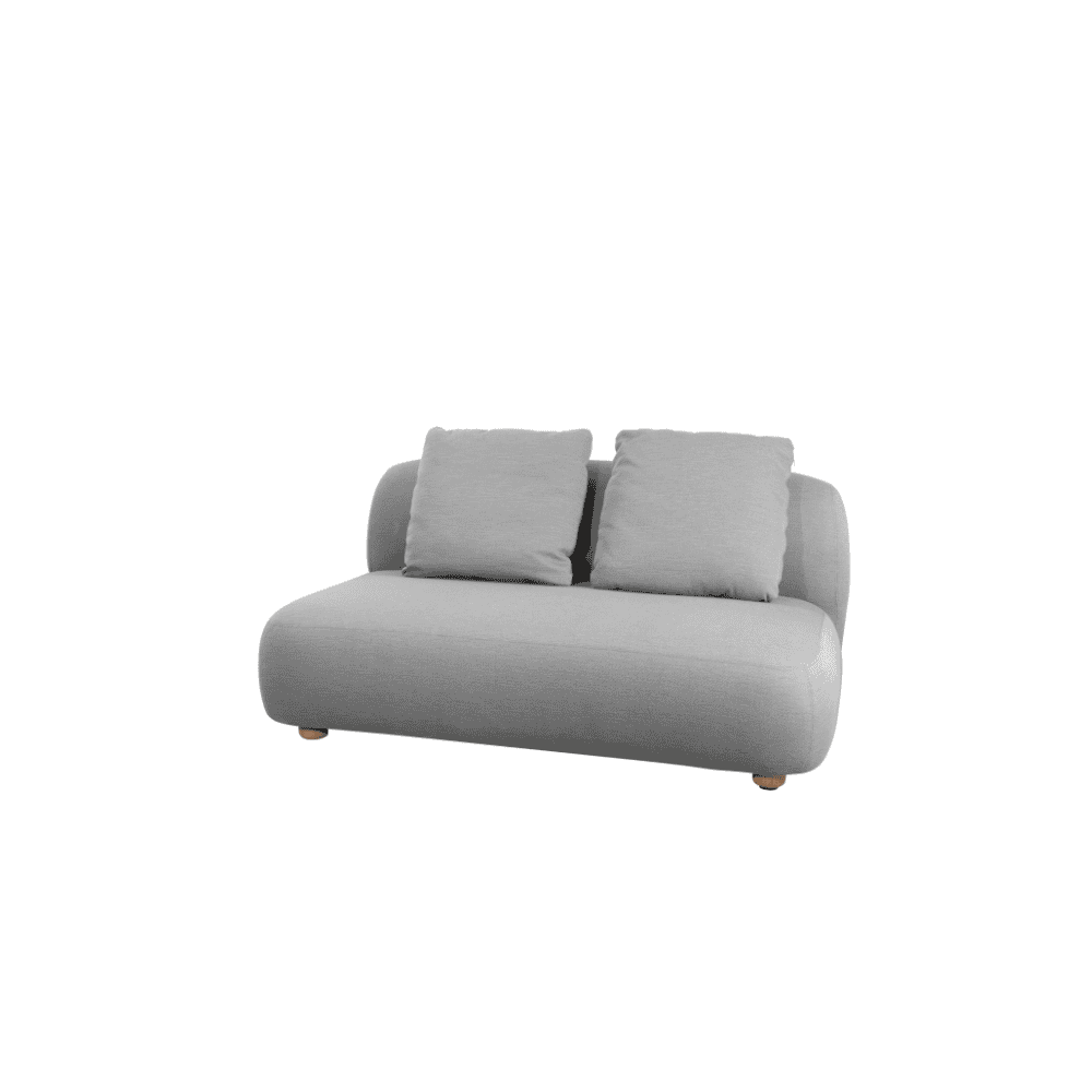 Boxhill's Capture 2-Seater Outdoor Sofa Module Grey in white background