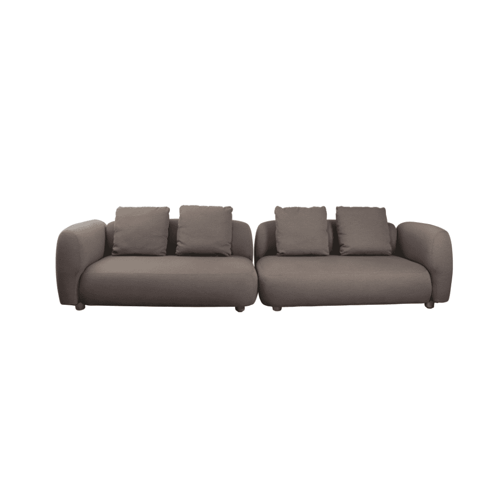 Boxhill's Capture 2 x 2 Seater Outdoor Sofa Set Taupe front view in white background