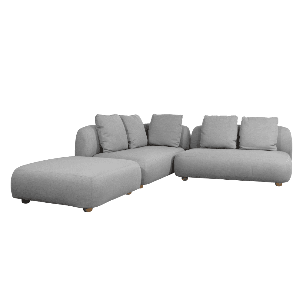 Boxhill's Capture Outdoor Corner Sofa with Chaise Lounge Taupe Grey