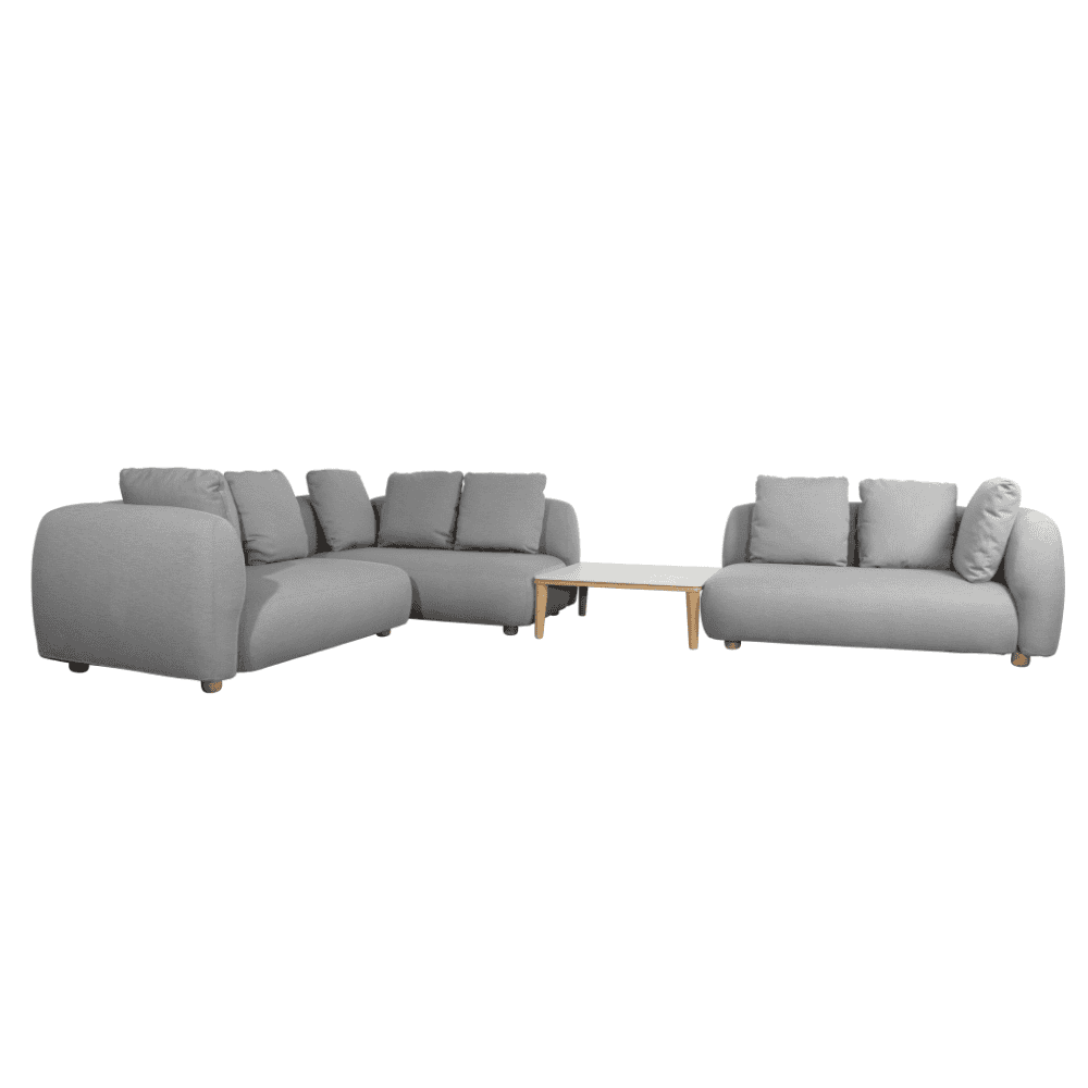 Boxhill's Capture Outdoor Corner Sofa w/ Coffee Table & Chaise Grey