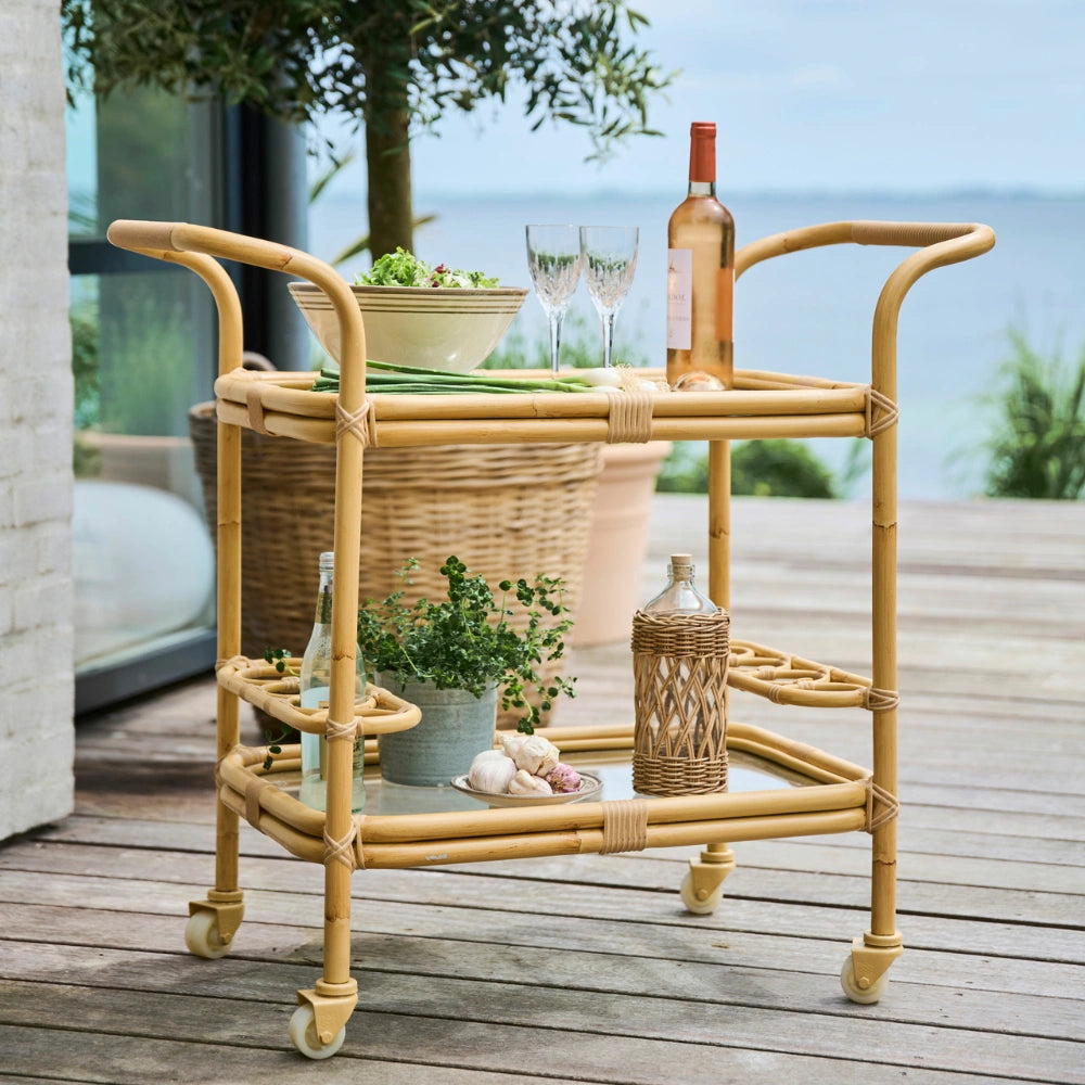 Carlo AluRattan Outdoor Bar Cart | 34.3"