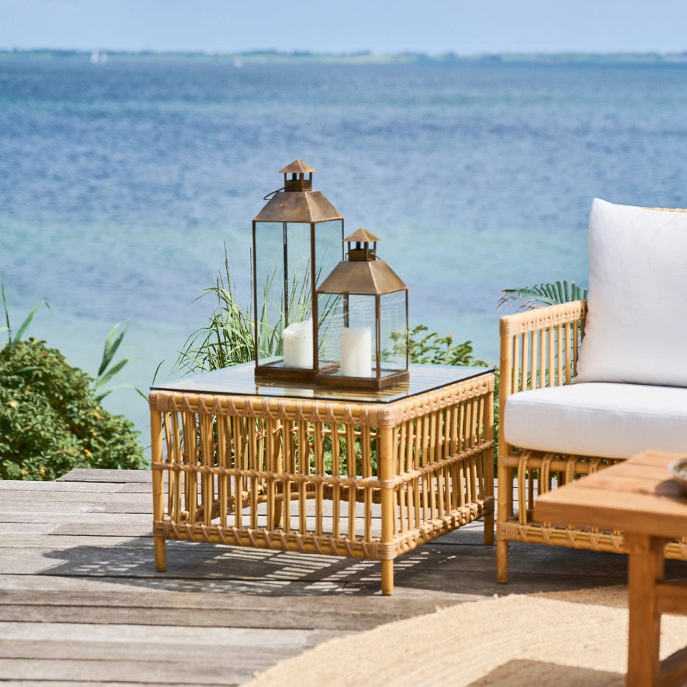 Caroline AluRattan Outdoor Square Side Table | 23.6"