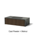 Alloy Finish: Cast Pewter + Walnut
