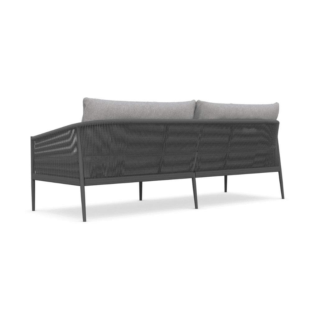 Boxhill's Catalina 3 Seat Outdoor Sofa Ash back side view in white background