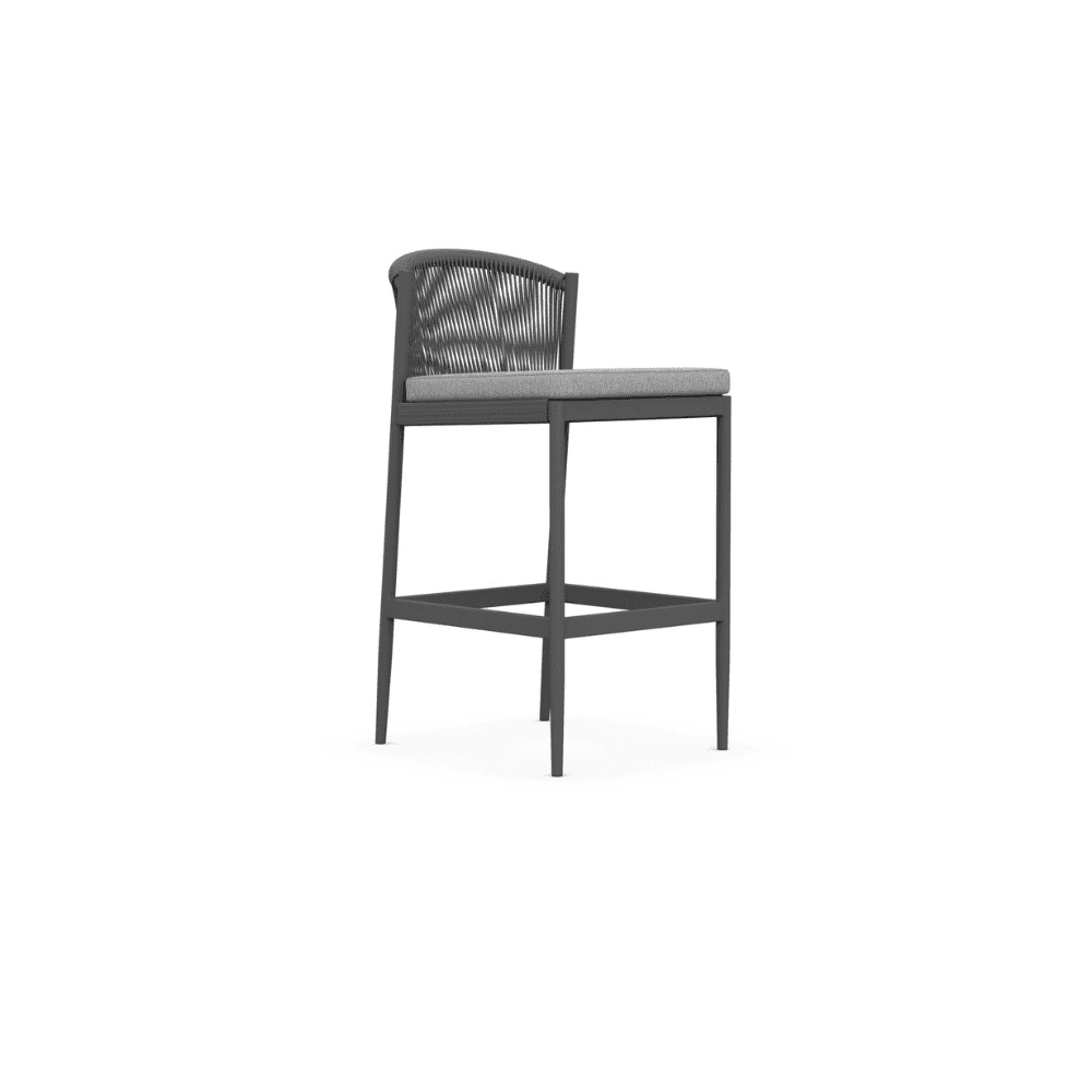 Boxhill's Catalina Outdoor Bar Stool Ash front side view in white background