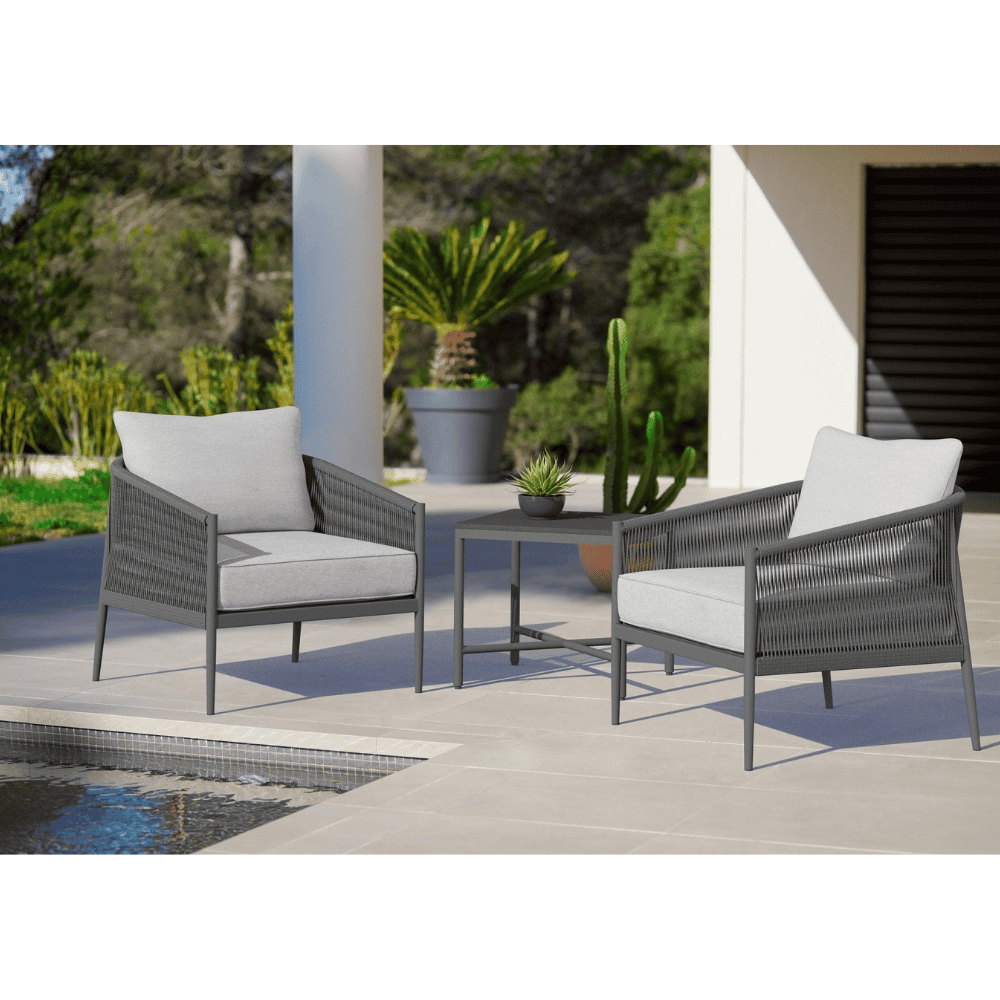 Boxhill's Catalina Outdoor Club Chair Ash with Corsica Side Table Ash 