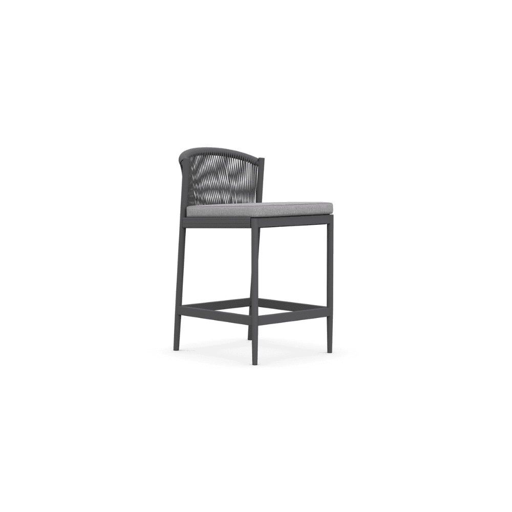 Boxhill's Catalina Outdoor Counter Stool Ash front side view in white background