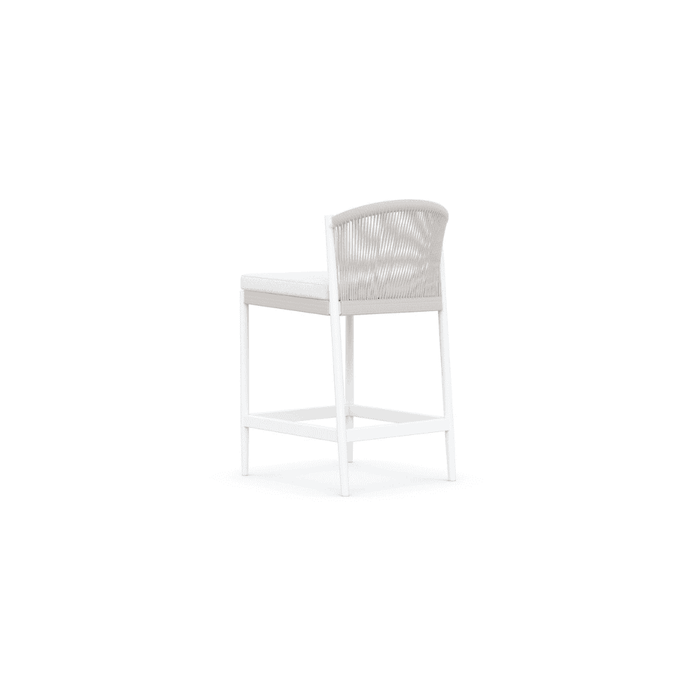 Boxhill's Catalina Outdoor Counter Stool Sand back side view in white background