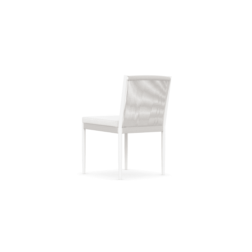 Boxhill's Catalina Outdoor Dining Side Chair Sand back side view in white background