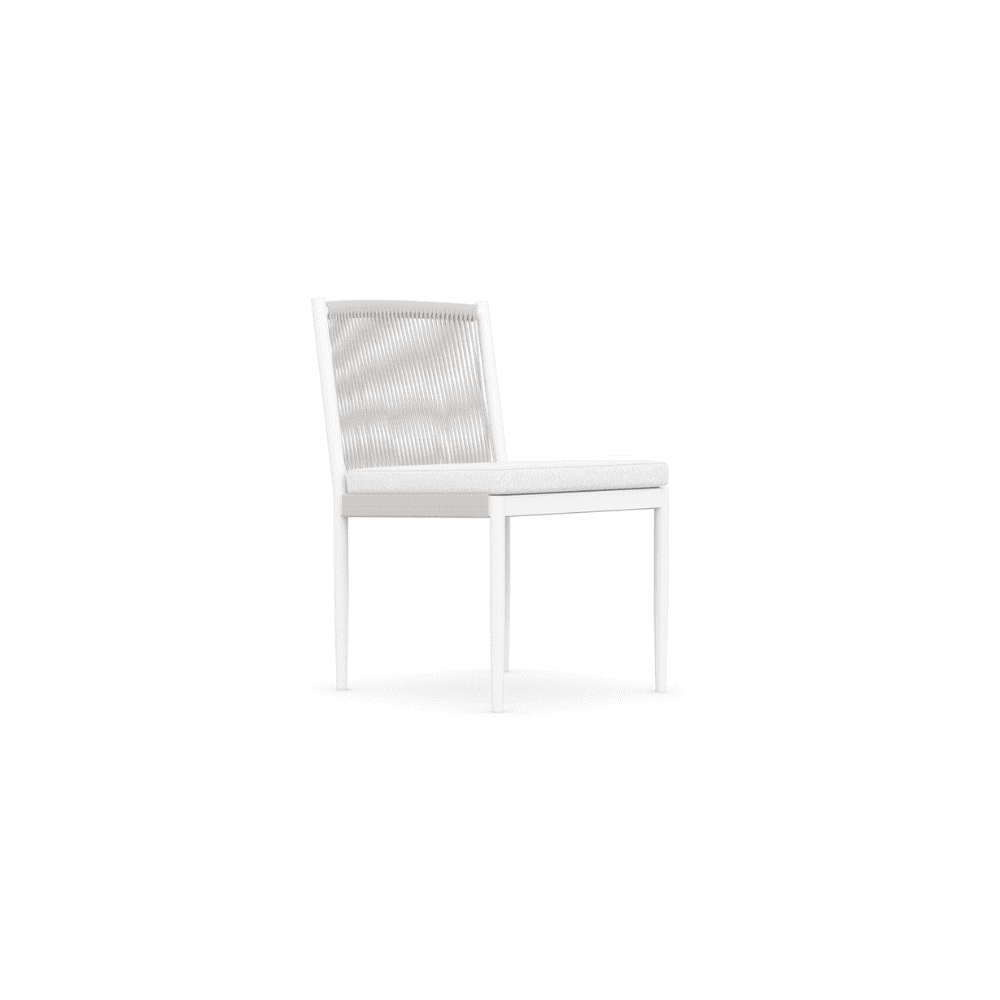 Boxhill's Catalina Outdoor Dining Side Chair Sand front side view in white background