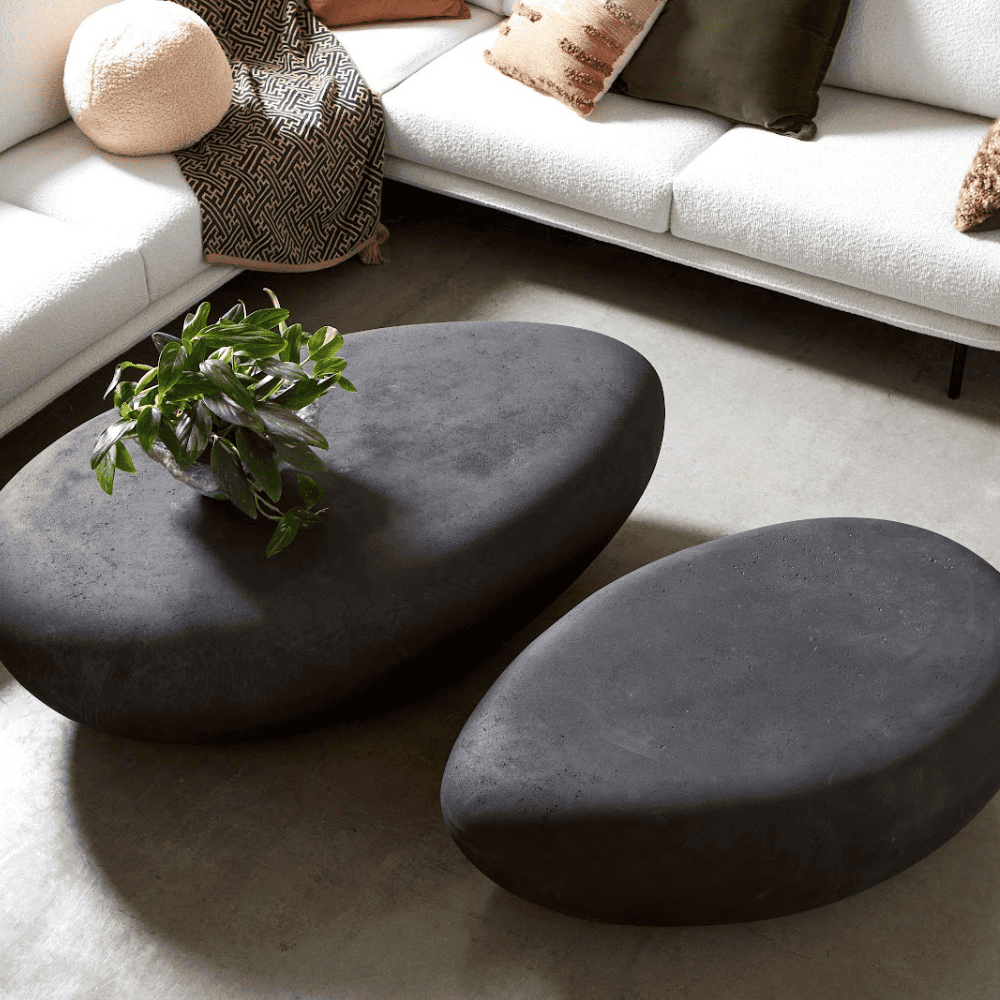 River Stone Charcoal Pebble Coffee Table