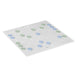 A white plastic board game with a grid and several round checkers in light blue and pale green, photographed on a clean white background.