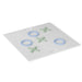 A square white tic-tac-toe game board with a 3x3 grid, featuring two light blue rings and two light green crosses, shown on a clean white background.