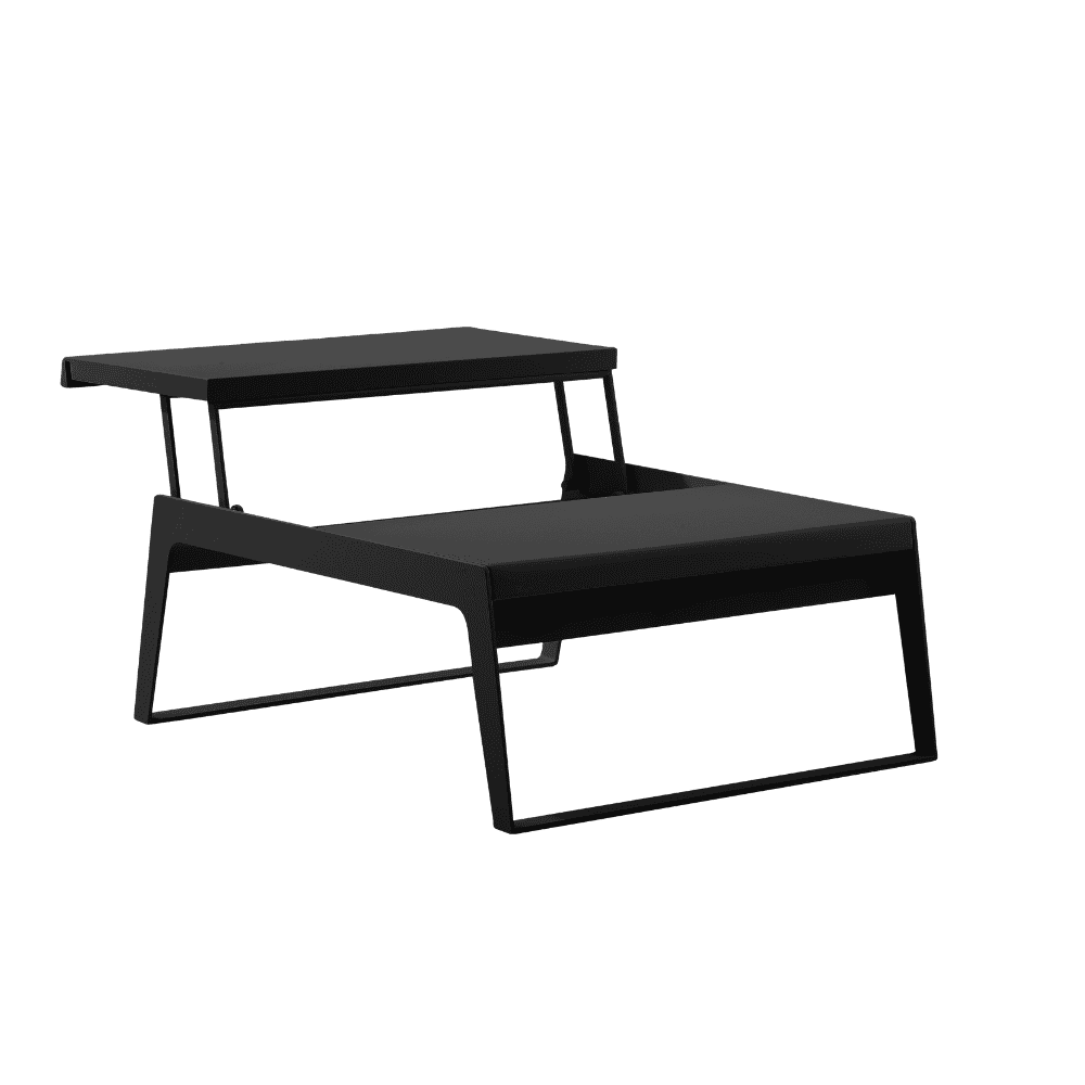 Boxhill's Chill-Out Coffee Table, Dual Heights Black, 1 side up