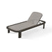 Dark gray aluminum framed sun lounger with gray batyline mesh on a white background